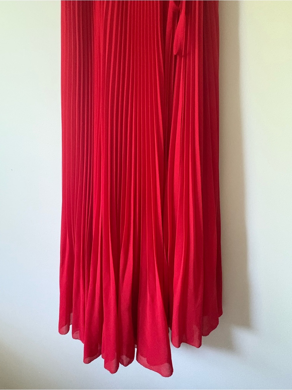 Aritzia Wilfred Beaune Pleated Wrap Midi Dress Red XS - Picture 8 of 12